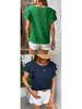 Women's Summer Double-layer Ruffled Sleeve Round Neck Pullover T-shirt