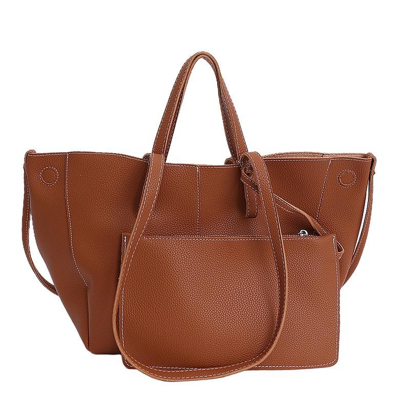Large-capacity Tote Mother and Child Bag Autumn and Winter New Vegetable Basket Single Shoulder Crossbody Maillard Women's Bag Niche Design