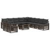 Garden Sofa Set 12 Pieces Gray and Dark Gray Poly Rattan