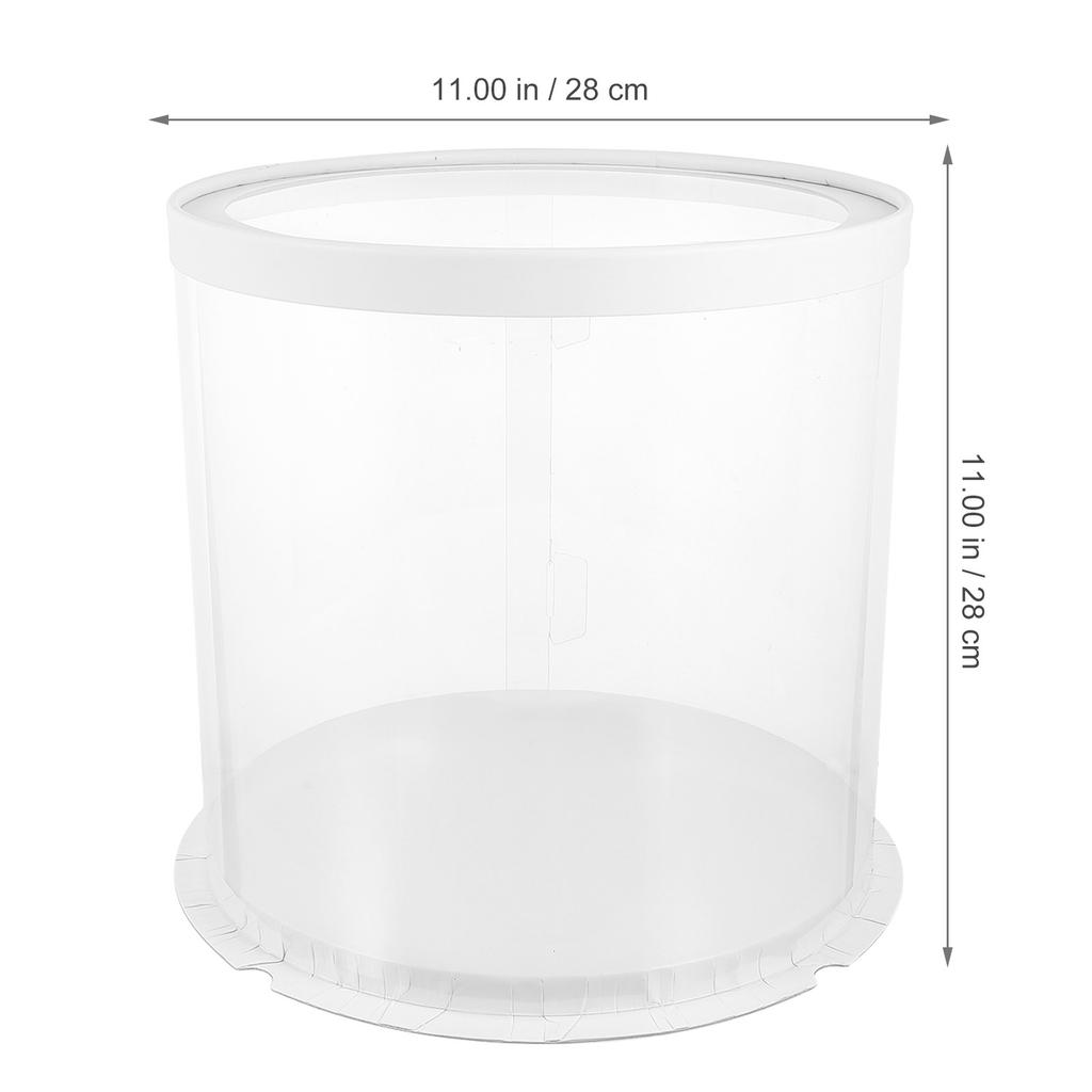 Transparent Cake Box Baking Packing Case Food Container Holder White Round Gift Dessert Storage Kitchen Bar Use
