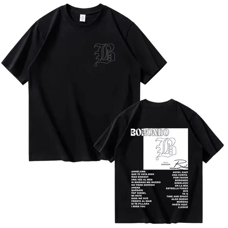 

Hot Rapper Beele New Album Borondo Double Sided Print Graphics Merch 2026 Men Short Sleeve top Harajuku Casual Cozy Tshrit XL