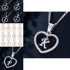 Stunning 26 Letters Heart Love Crystal Women Silver Plated Chain Necklace Jewelry For Meaningful Connections