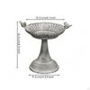 Decorative Iron Planter Ornamental Footed Vase Matte VintageStyle Light Gray C High Foot