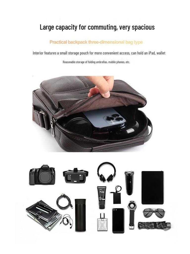 2025 Summer Men's Multifunctional Crossbody and Shoulder Bag: Casual, Large-Capacity Travel Bag