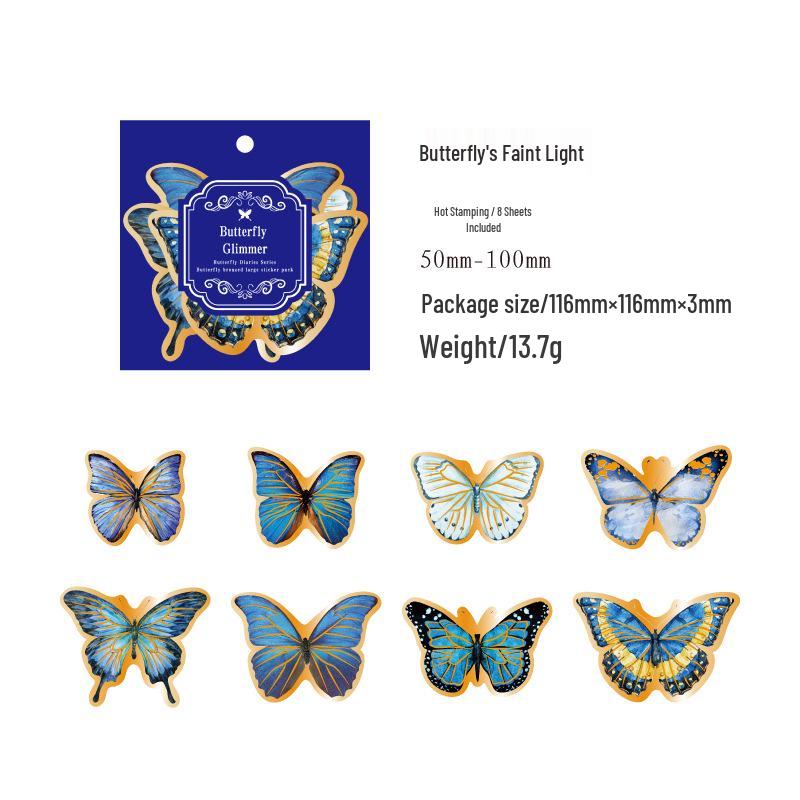 Gold Foil Butterfly Sticker Pack - Diary Series (6 Styles)