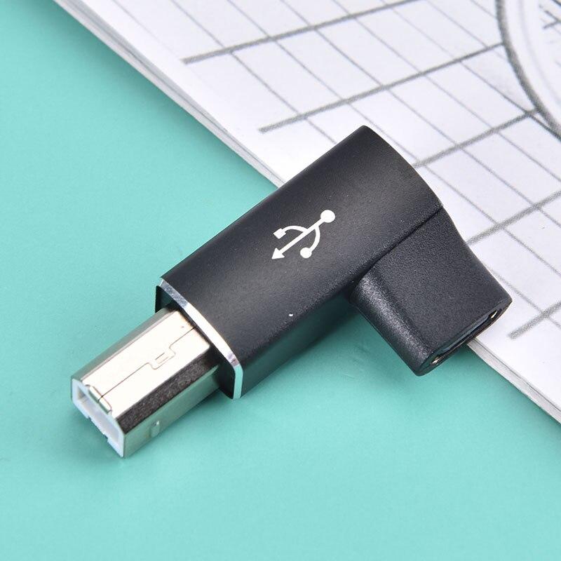Угловой переходник Адаптер SUNROZ USB Type-C Female - USB Type B Male Black (металл) (A48623)