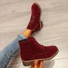 Retro Short Boots  Autumn Winter New Round Head Solid Color Simple Side Zipper Versatile Anti Slip Women's Shoes Large Size