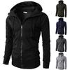 Stylish Men's Hooded Coat With Drawstring And Zipper Up Slim Fit Hoodie Jacket Overcoat