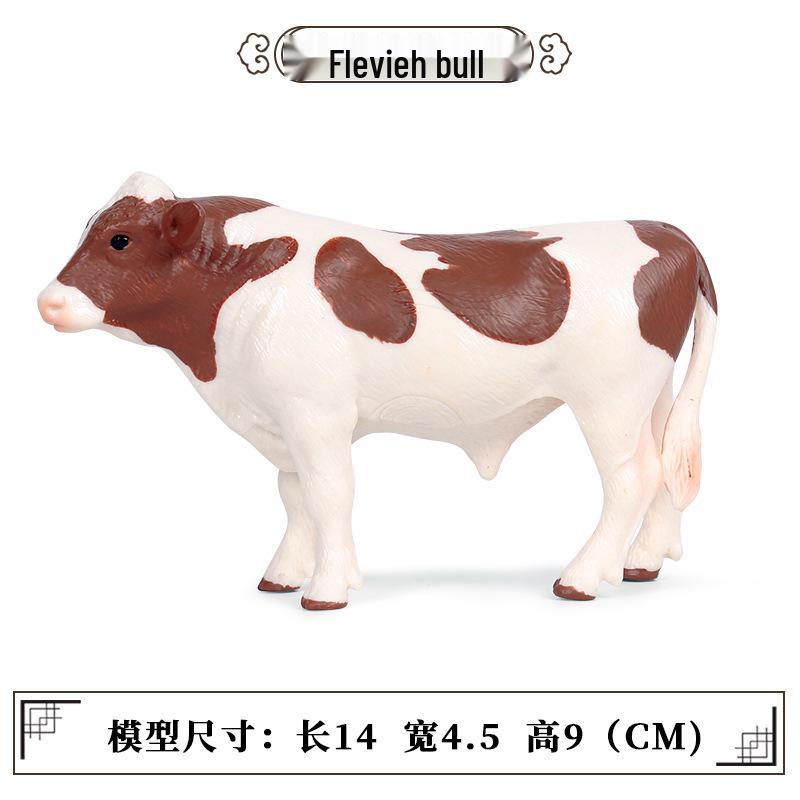 Children's Cognitive Animal Model Toy: Yellow Cow, Buffalo, Rhinoceros, Zebu, Bison, Bull Figurine.