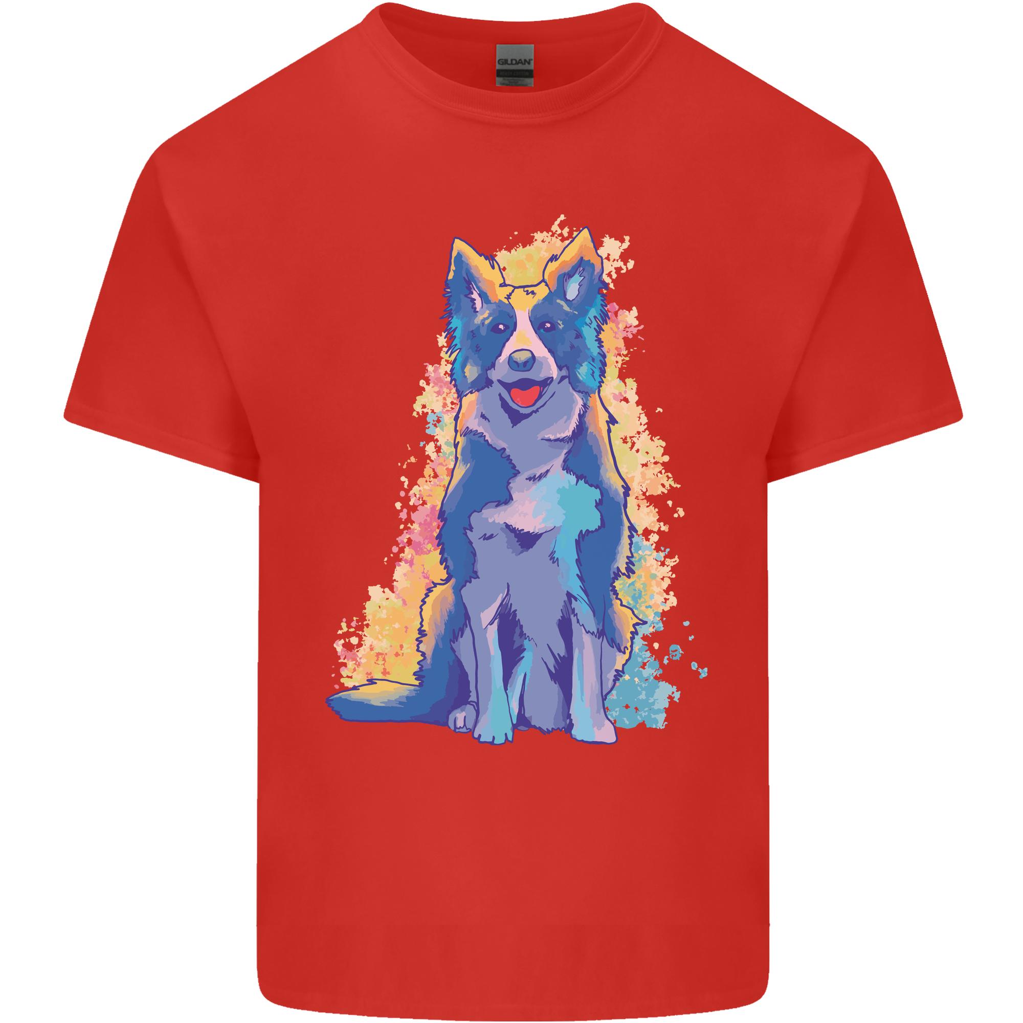 A Colourful Border Collie Dog Unisexs Light Cotton TShirt S