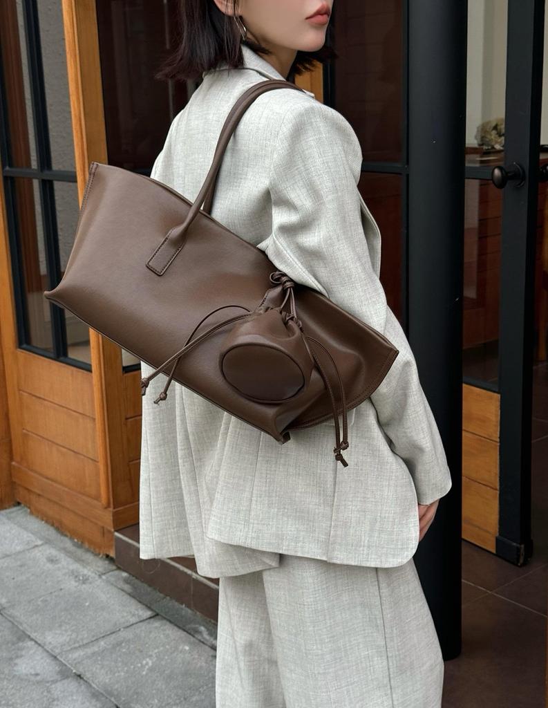 Duoduo Frosted Leather Tote Bag - New Styles, Simple, Large Capacity Shoulder Bag