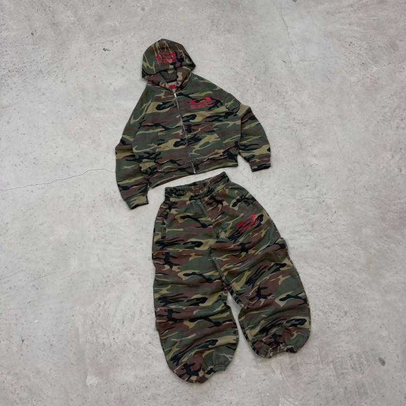 Vintage Camo Hoodie Mens Long Sleeve Pullover Streetwear Casual Sweatshirt