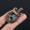 Snowflake Obsidian Pendant Gemstone Jewelry, 999 Copper Wire Wrapped Pendant, Gift For Women Handmade Pendant