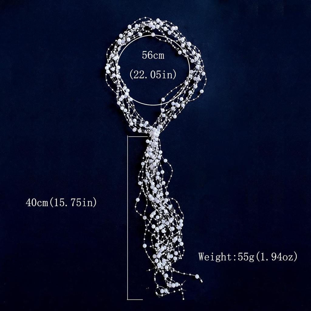 Korean Style Pearl Bridal Headpiece: Handmade Beaded Forest Fairy Wedding Headband