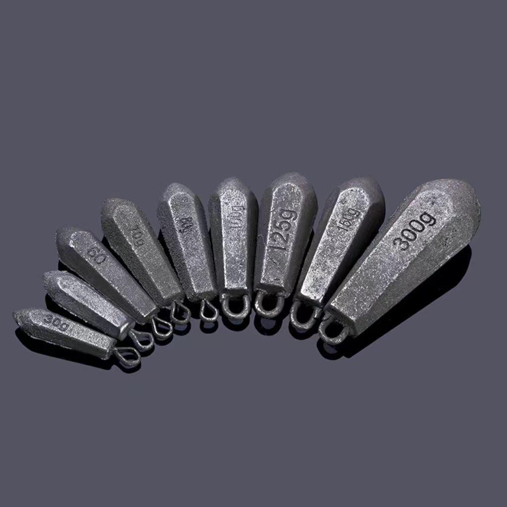 Eco-friendly Hexagonal Iron Sinker with Ring for Sea Fishing - Long Cast Iron Counterweight Block with Hanging Ring Fishing Lure.