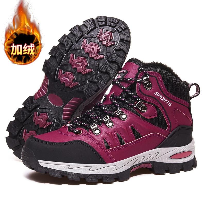 

Мужские и женские альпинистские зимние утепленные удобные теплые холодостойкие легкие водонепроницаемые нескользящие ботинки с толстой амортизирующей подошвой для походов и снега 42