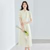 CARBAMMI New Chinese Style Printed Short Sleeve Dress