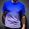 Simple Gradient T Shirts For Men Trend Summer Crew Neck Fashion 3D Printed Short Sleeve T-shirts Loose Casual Streetwear Tees