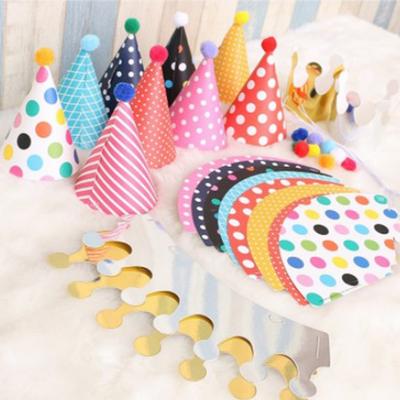 11Pcs/Set Happy Birthday Party Hats Polka Dot Baby Hats Party Supplies