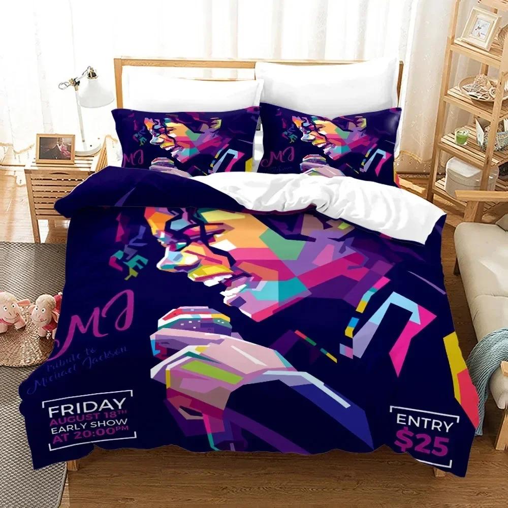 New 3D Print Michael Jackson Comfortable Duvet Quilt Cover Pillowcase Bedding Set Children Bedroom Decoration Home Textile
