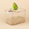 Transparent Parrot Desktop Stand Wide Mouth with Feeder Cups Bird Training Stant Removable Tray Parrot Activity Center