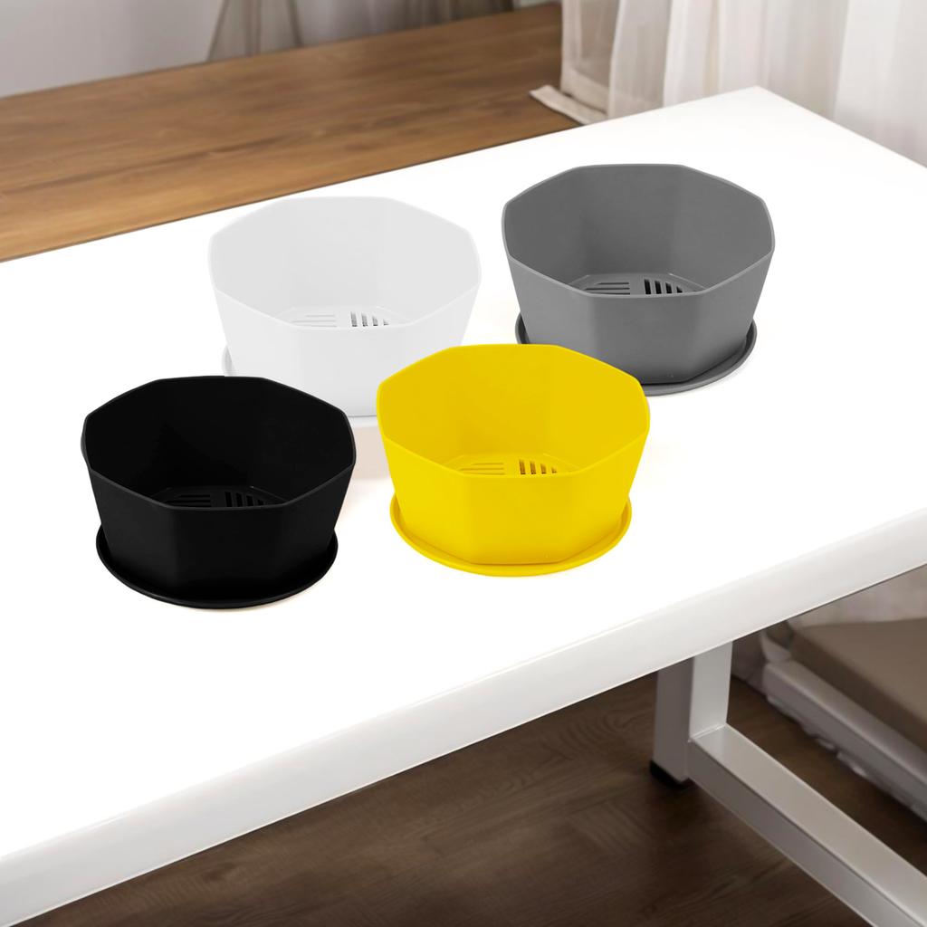 4Pcs Round Plastic Flower Pots for Succulents and Plants Artistic Design with Drainage Hole for Healthy Growth