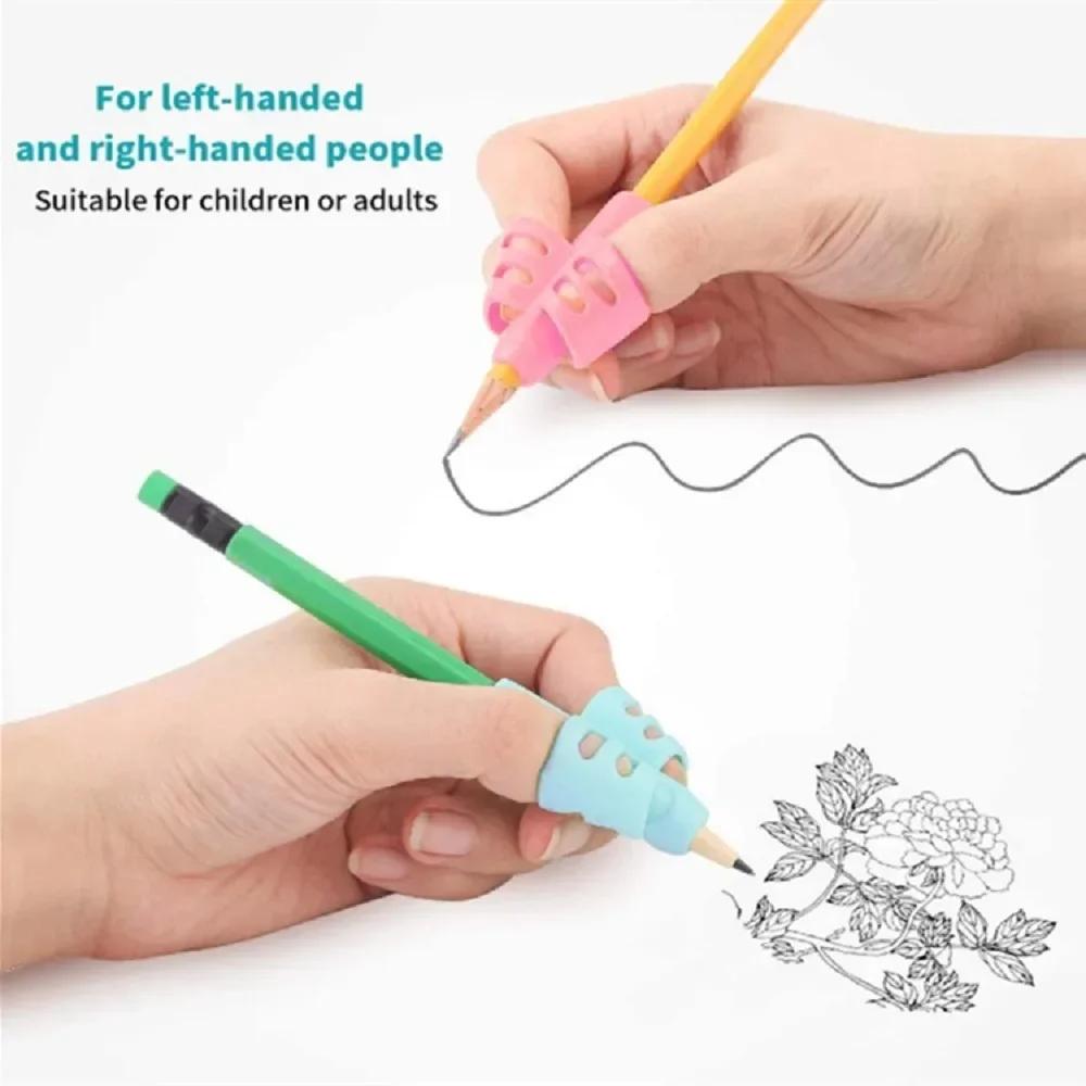 4pcs Silicone Pen Grip Set, Ergonomic Design for Handwriting Correction & Posture Training, Suitable for Beginners