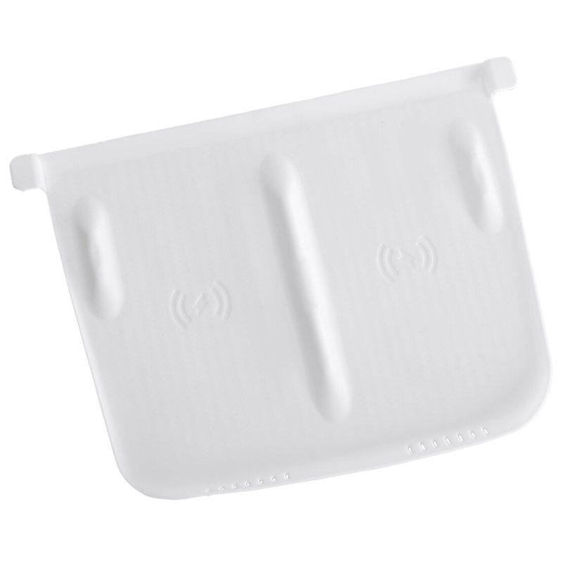 Car Center Console Wireless Charging Silicone Pad Mat Cover White Fit for Tesla Model Y 3 -2024