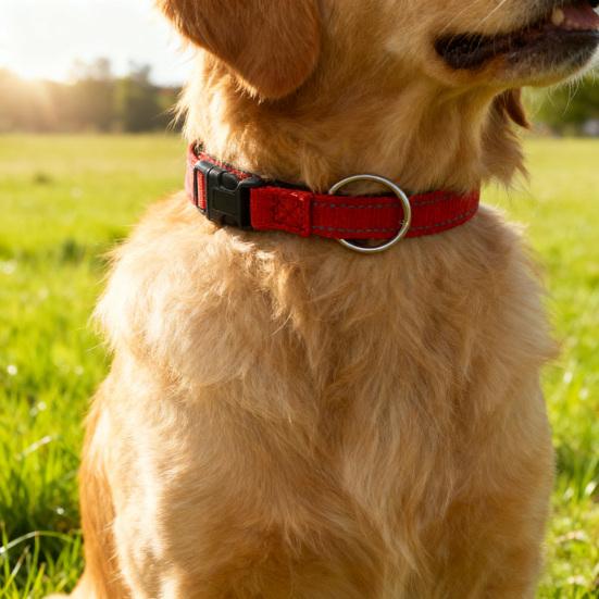 Magnetic Dog Collar Pet Collar with Reflective Dot Strips Adjustable Breathable Collar for Night