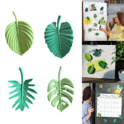 4 Stück Monstera Pflanzen Kühlschrankmagnete Blätter Kühlschrankmagnete Niedliche Magnete für Spind Kühlschrank Heimdeko