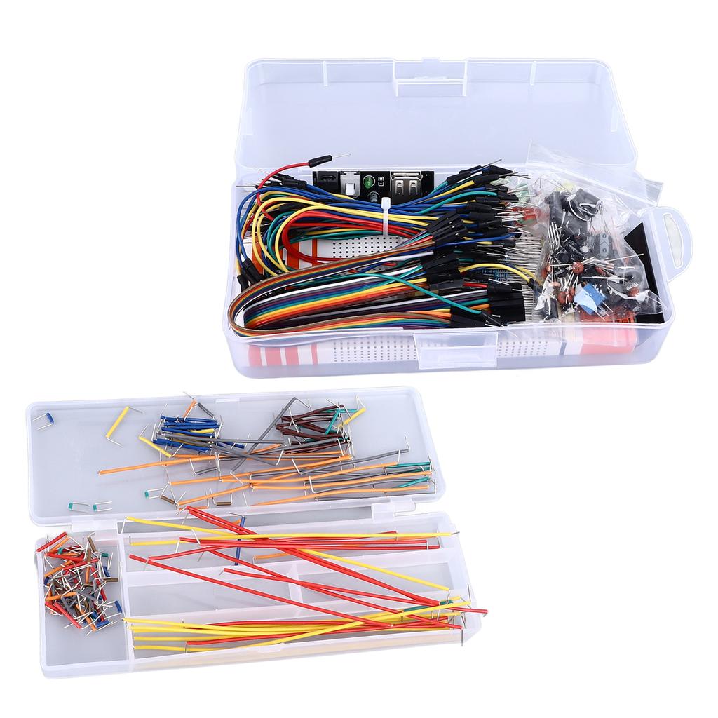 Elektronisk komponentsett 830 hull koblingsbrett motstand potensiometer jumperledning elektronikk starter