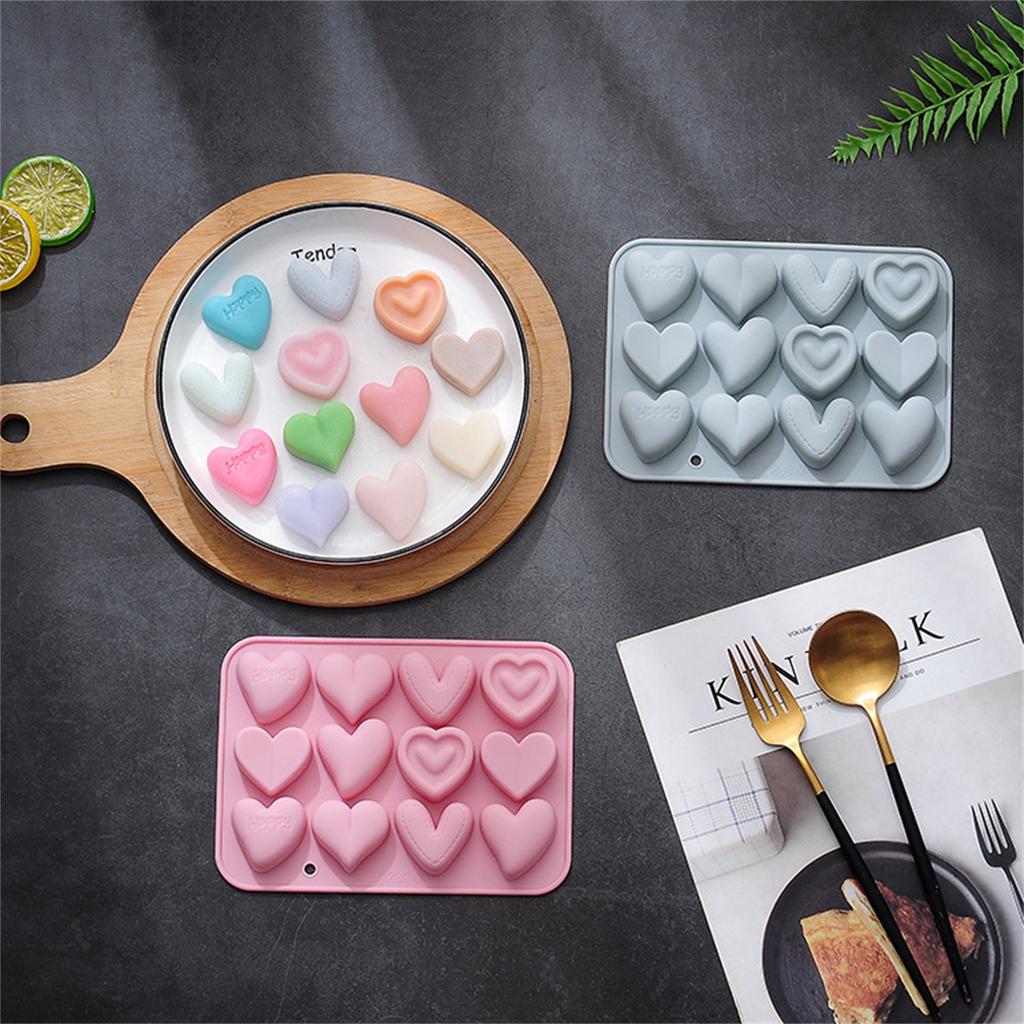 Heart Shape Love Silicone , Non-stick Easy Release Heart Shaped Silicone  Tray For Handmade Chocolate, Dessert
