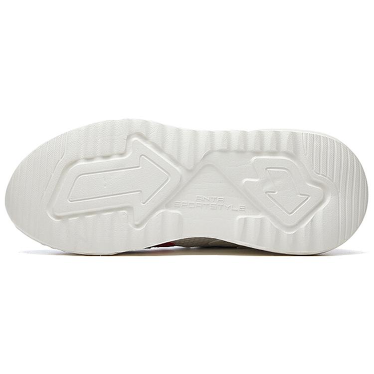 Anta Mesh Cushioning Slip Resistant Abrasion Resistant Breathable Low top Running Shoes Men's White Blue Red Casual 112028841-3