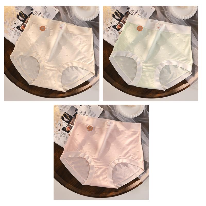 3 PCS Women's Underwear Breathable Seamless Briefs High Waist Panties Ladies Undergarments