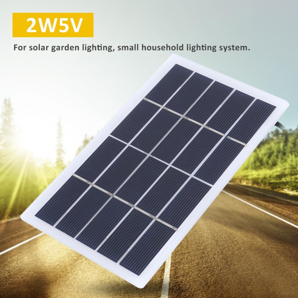 Portable Solar Panel 2W 5V Solar Panel Kit Durable Solar Charger Panel  Camping Portable Power