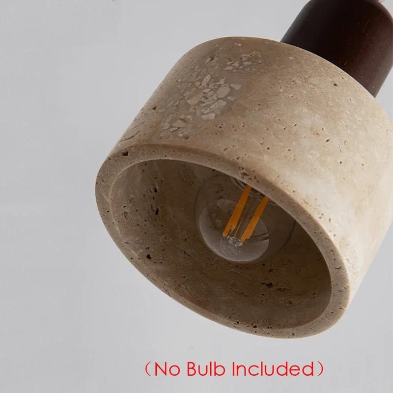 Wabi Sabi Travertine LED Droplight Over Dining Desk Kitchen Island Limestone Marble Restaurant Decor Suspension Lamp Lustre
