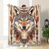 1PC Wolf Elements printed blanket, all season lightweight home office outdoor nap multifunctional blanket A7
