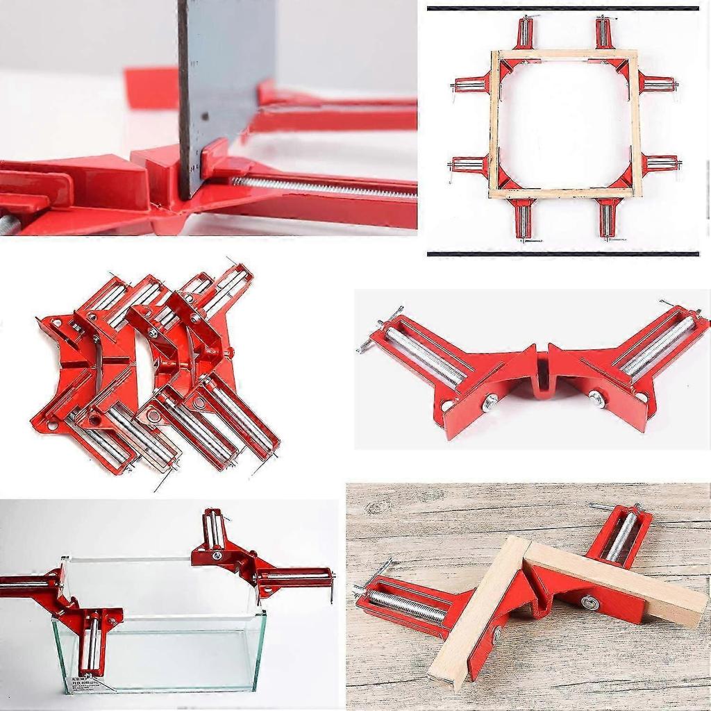 Winkelklemmen für Holzbearbeitung, Set mit 4 Stück, 90 Grad Rechteckklemme für Holzschweißvorrichtung, Bilder-Foto-Rahmen, Verstellbares DIY Handwerkerwerkzeug