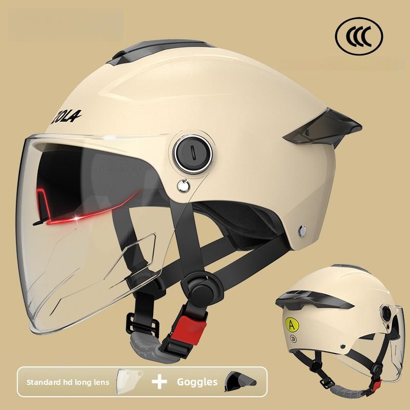 

Double Lens Electric Motorcycle Helmet Electric Bike Half Helmet Summer Sun Protection Safety Helmet For Women Men