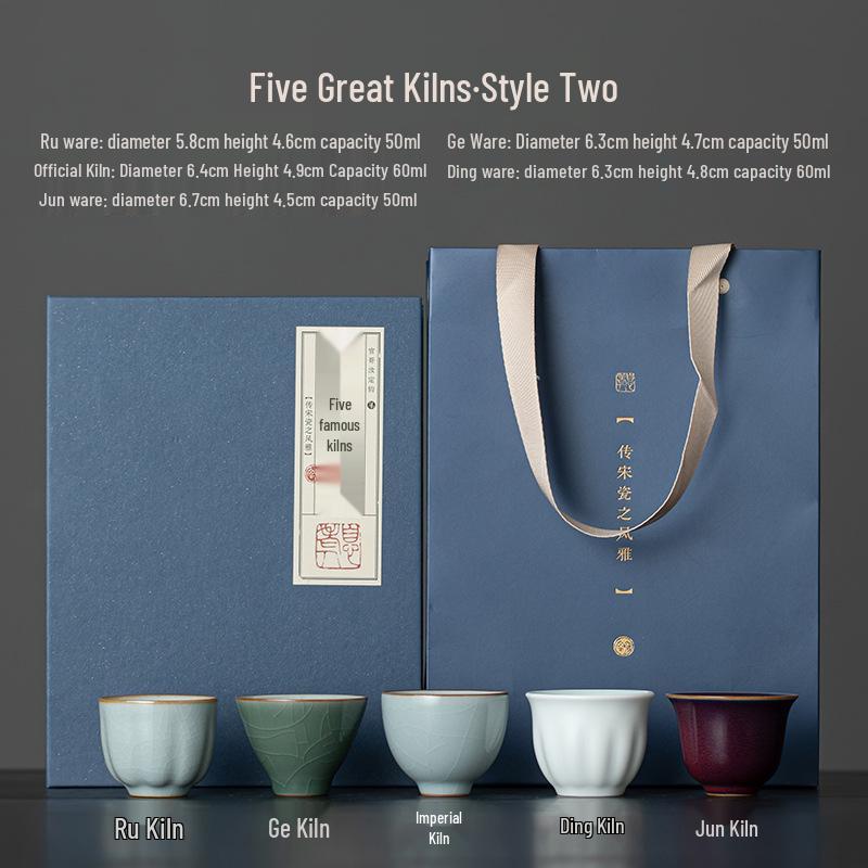 Luxury Ceramic Tea Set: Mixed & Matched Teacups and Bowls Gift Box