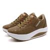 Women Casual Sports Shoes Breathable Comfortable Wedge Heel Thick Sole Sneakers Lace-up Shoes