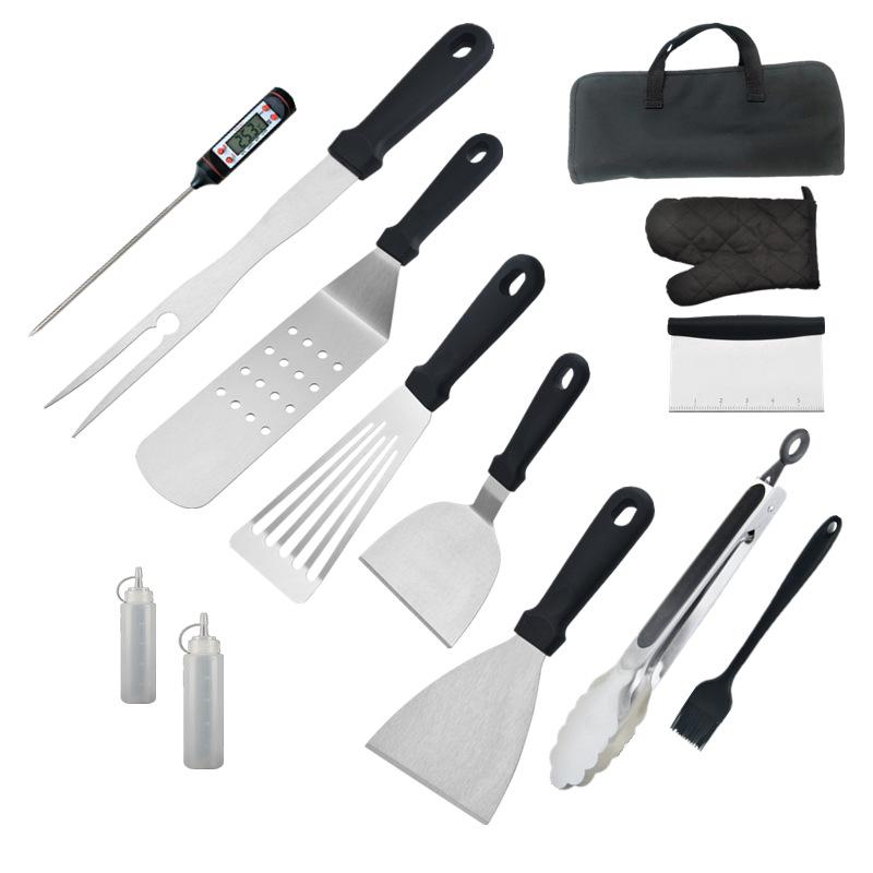 Complete Set of Barbecue Tools Stainless Steel Outdoor Camping Tote Bag BBQ Set Combined Grill Set