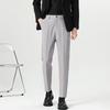 Clearance Foreign Trade Spring and Autumn Korean Style Slim Straight Casual Pants for Men, Trendy Non-Iron Cropped Dress Pants