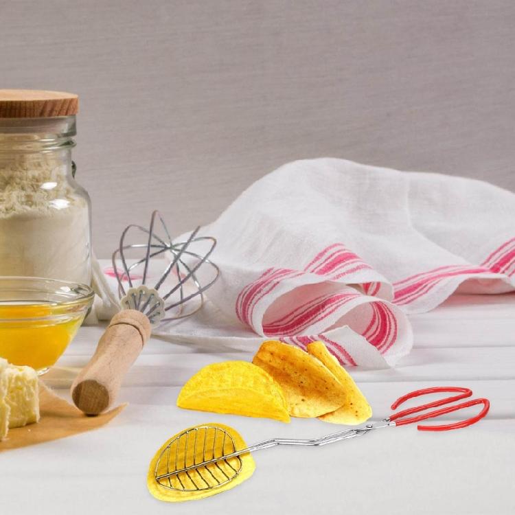 Tacos Shell Clamps With Long Handle Multipurpose Tacos Shell Forming Tongs with Plastic Handle Kitchen Accessory