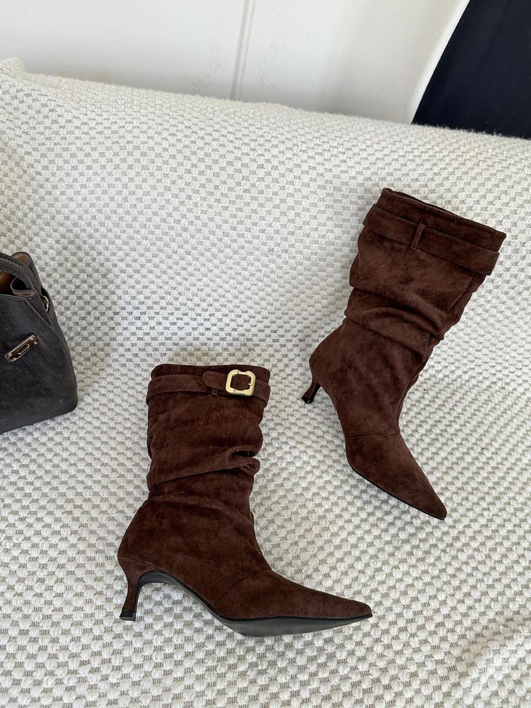 Autumn and winter new medium tube short boots