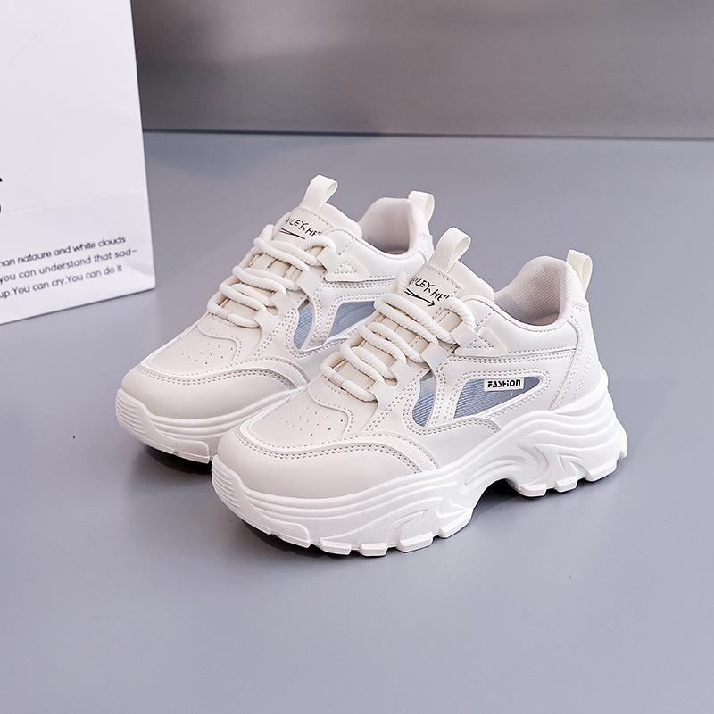 Customized breathable dad shoes women's 2025 summer student running shoes casual thick-soled hollow women's shoes DY-816