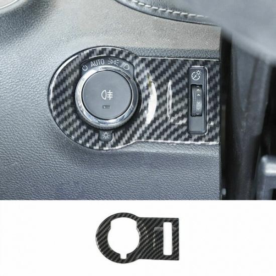 Headlight Switch Knob Cover Trim Interior for Chevrolet Camaro 12-15 Carbon Fibe