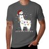 Christmas Llama  Alpaca Christmas Tree Tshirt Nonshrink Basic Cotton Tshirt