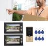 Video Intercom Entry System 2 Units 7 Inches HD Display Wired Video Door Phone Kit with 6PCS Access Cards for Villa Apartment