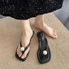 Pearl Flip-flops Women's Spring 2025 New Fashion Outer Wear Toe Beach Slope Heel Cool Slippers